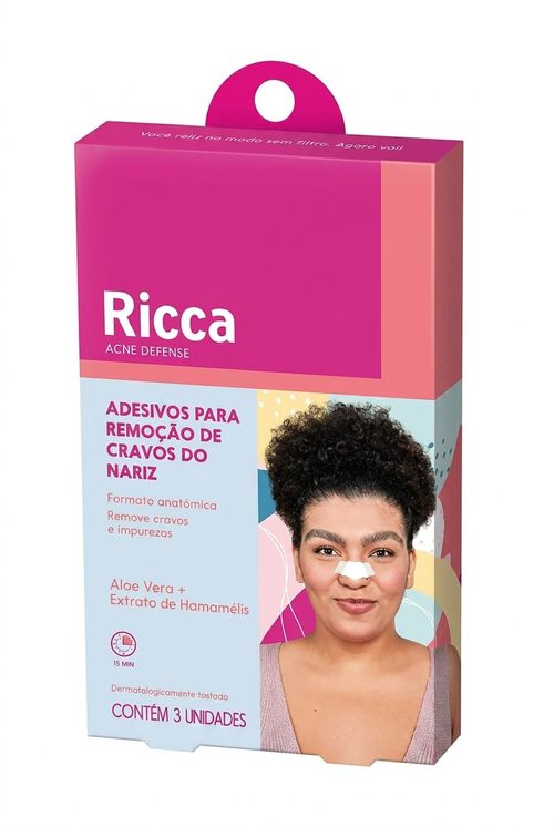Adesivos Purificantes de Nariz Feminino Ricca Acne Defense