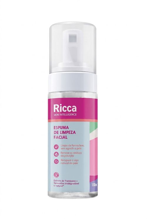Espuma de Limpeza Facial Ricca Anti-Poluição Framboesa 150ml