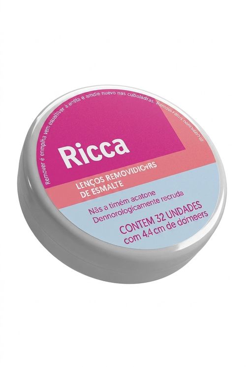 Lenços Removedores de Esmalte Feminino Ricca Sem Acetona