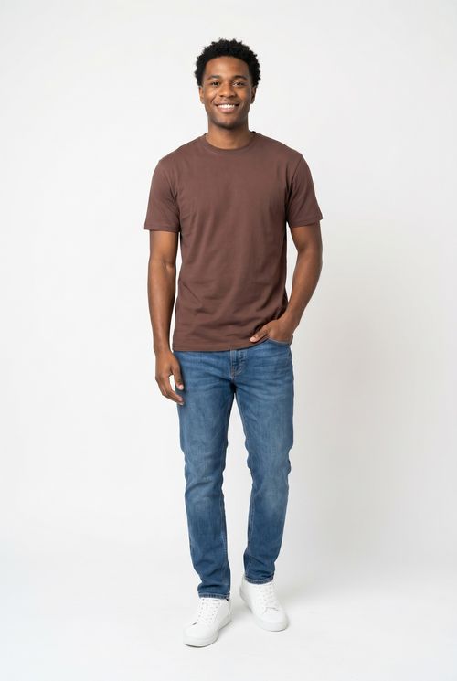 Camiseta Masculina Marrom Escuro Lisa