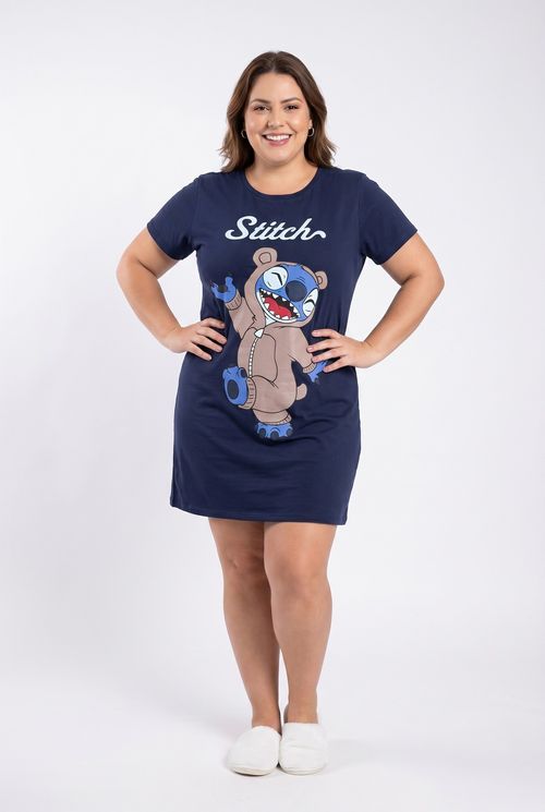 Ling fpm lgl018 camisola stitch urso azul escuro