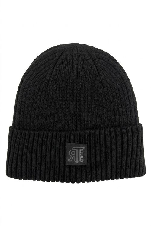 Gorro Masculino Aces Preto Canelado com Logo Street