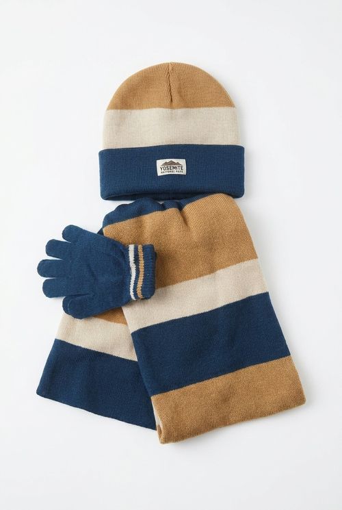 Kit Inverno Masculino Azul Marinho Bege Marrom Listrado