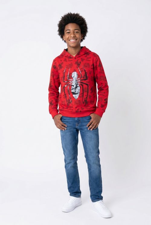 Moletom Infantil Menino Vermelho Vinho Juvenil Spider-Man