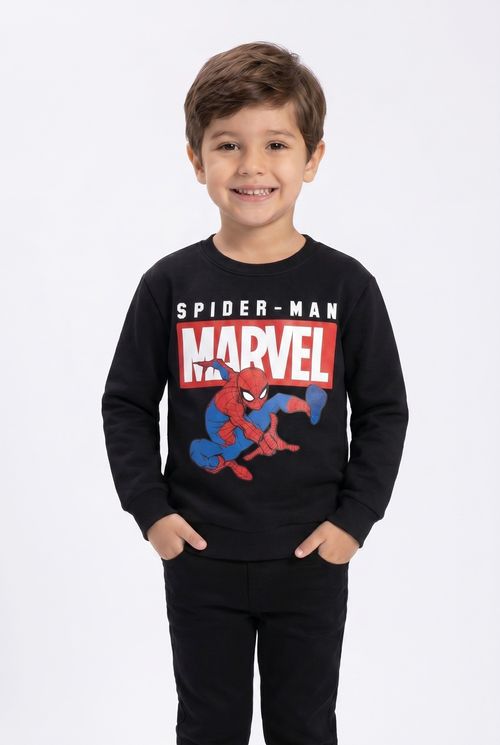 Moletom Infantil Menino Preto Marvel Spider-Man