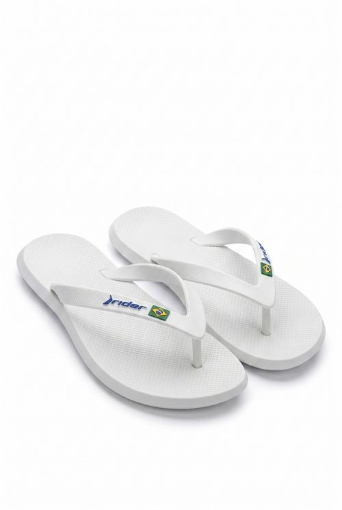 Chinelo Masculino Branco Brasil Rider