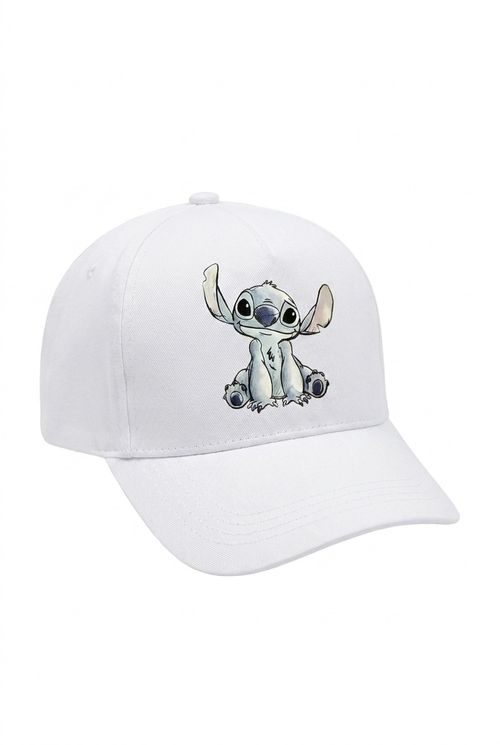 Boné Infantil Menino Branco Estampa Stitch