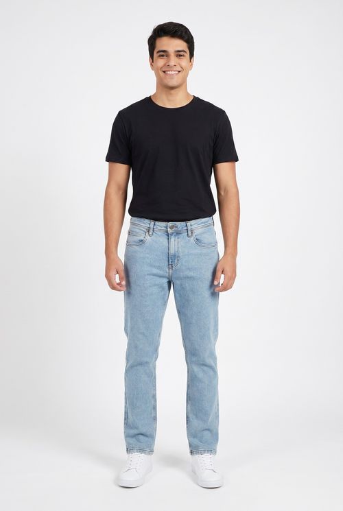 Calça Jeans Masculina Reta Azul Claro
