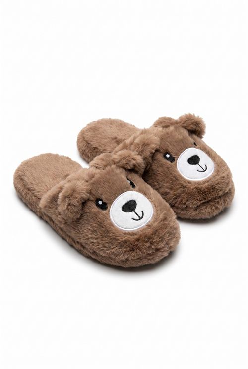 Aces infa abf008 pantufa urso 3d mrm marrom claro