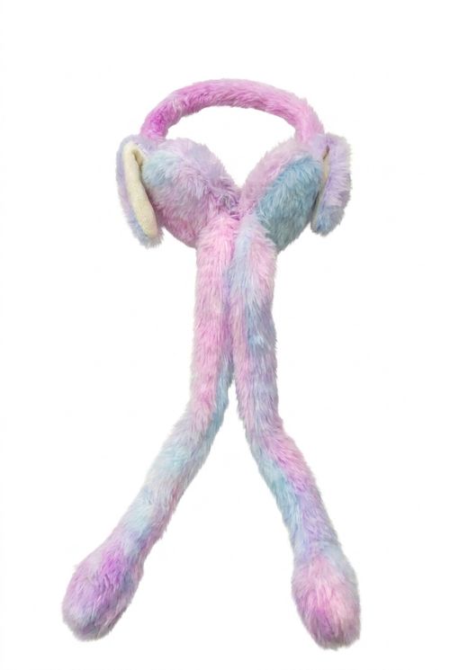 Protetor de Orelha Feminino Rosa Tie-Dye Pastel Coelhinho