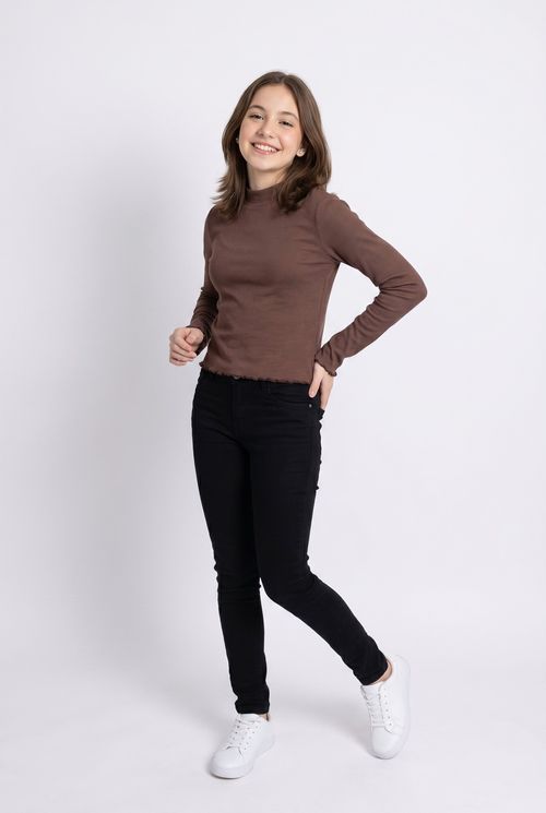 Blusa inf10/16nas rib marrom marrom