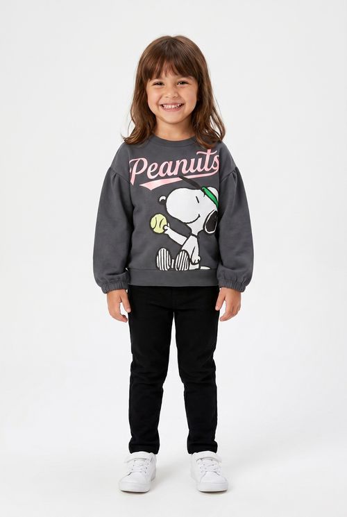 Moletom Infantil Mescla Escura Snoopy Peanuts