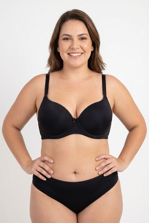 Sutiã Feminino Microfibra Preto Conforto