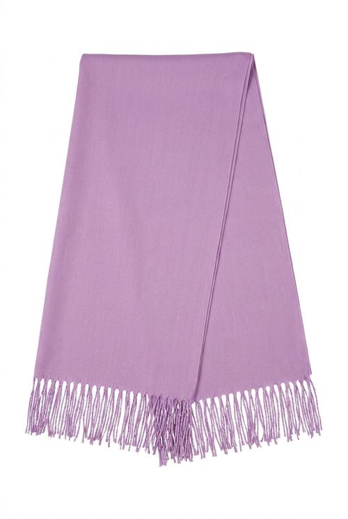 Pashmina Feminina Rosa Claro com Franjas