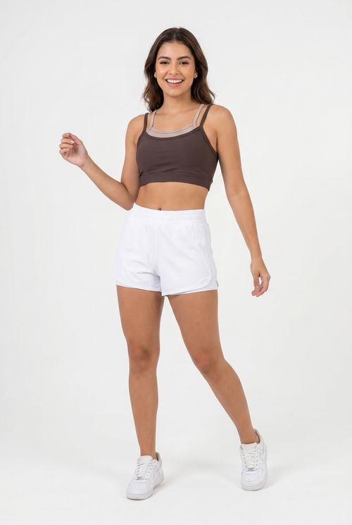 Top Fitness Feminino Marrom Espresso