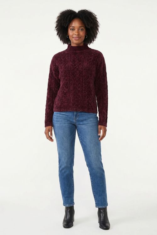 Blusa fem city fcil363 gola  alta chenil roxo escuro