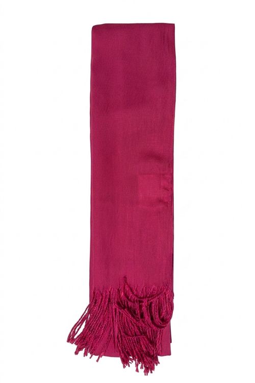 Pashmina Feminina Básica com Franjas Rosa Escuro