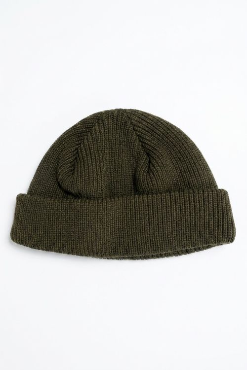 Gorro Masculino Tricô Canelado Verde Musgo