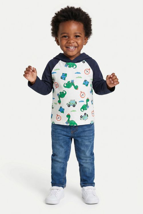 Camiseta Infantil Menino Off White Dinossauros