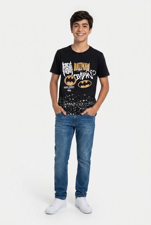 Camiseta Infantil Menino Preta Batman Dark Knight