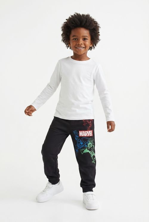 Calça Jogger Infantil Menino Preta Marvel Avengers