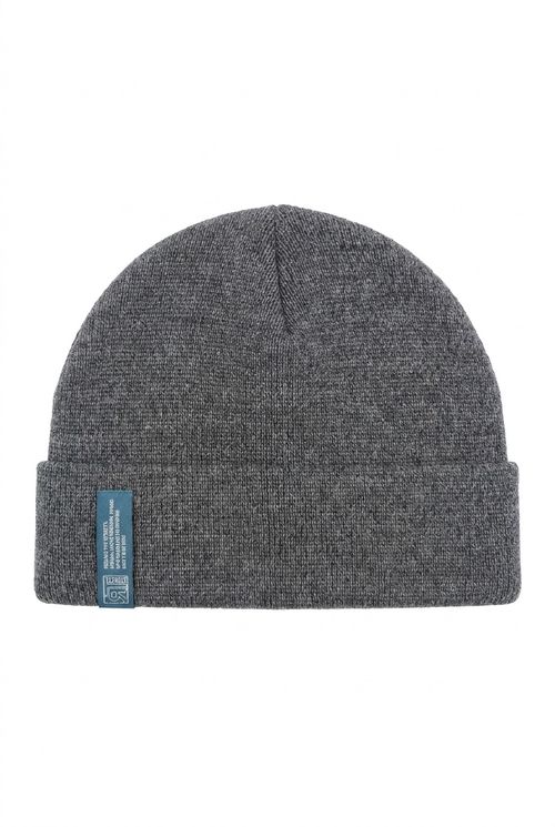 Gorro Beanie de Tricô Unissex Cinza Mescla