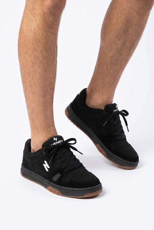 Tênis Masculino Casual Henry Urban Preto Solado Gum