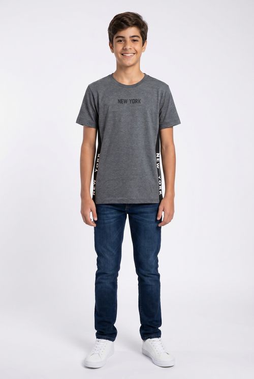 Camiseta Masculina Cinza Estampa New York Street Style