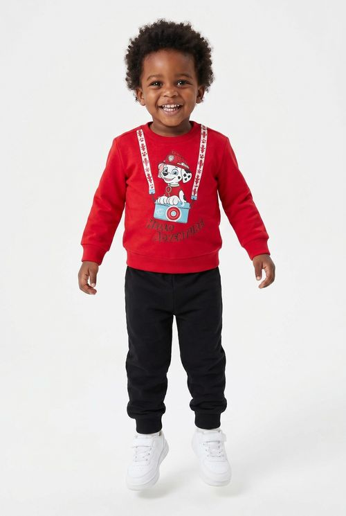 Conjunto Infantil Menino Vermelho e Preto Patrulha Canina