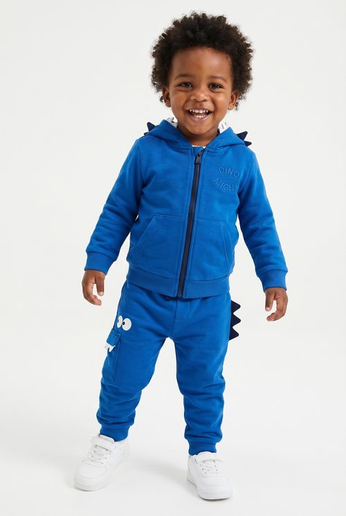 Conjunto Infantil Menino Azul Dino Might com Capuz