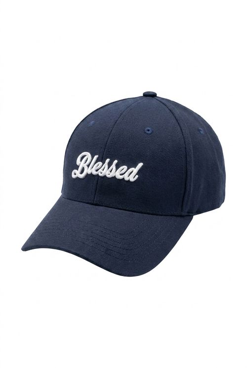 Boné Masculino Azul Marinho Bordado Blessed
