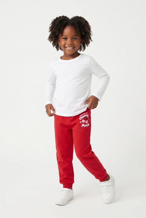 Calca mol silk 4/8 nas cereja rosa vermelho