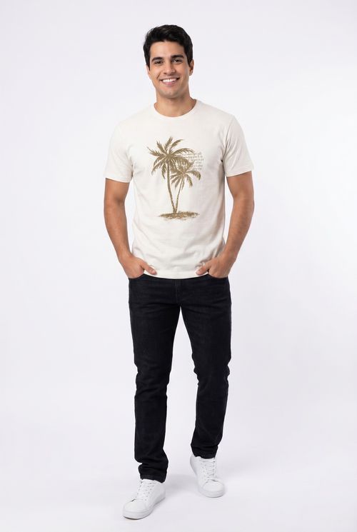 Camiseta masc casual silk coqueiro off off white