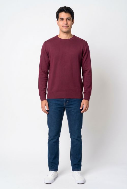 Masc promo mcs022b sueter gola careca vm vermelho escuro