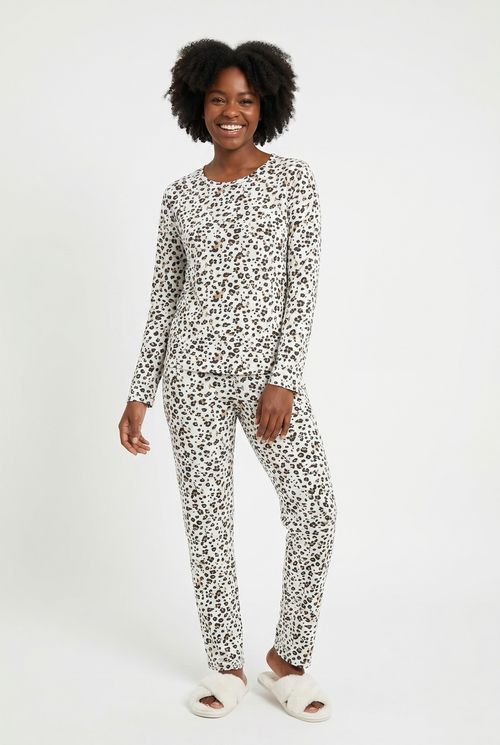 Pijama Feminino Longo Polybrush Animal Print