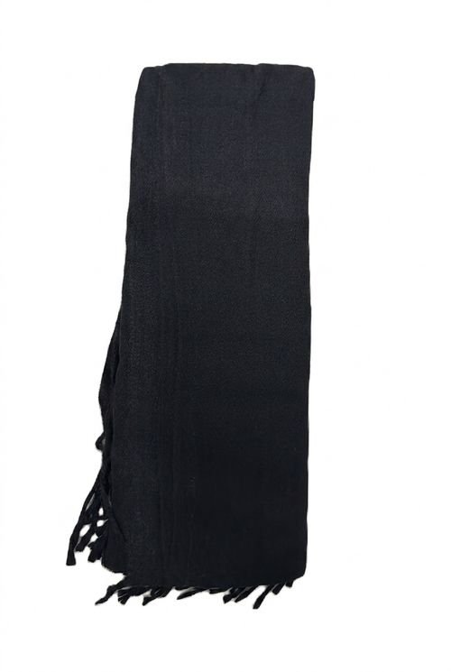 Pashmina Feminina Lisa com Franjas Preta