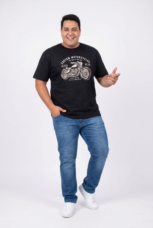 Camiseta Masculina Preta Estampa Custom Motorcycles
