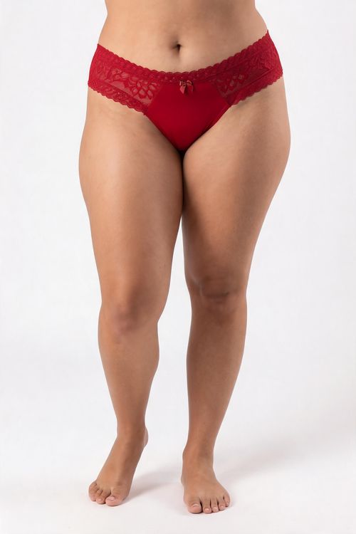Ling fpm lgc052  calc biqui micr renda vermelho escuro