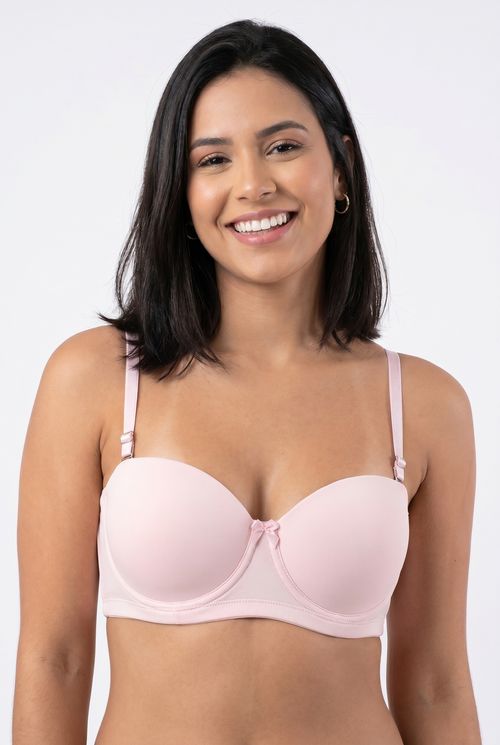 Sutiã Tomara que Caia Feminino Rosa Claro com Alças