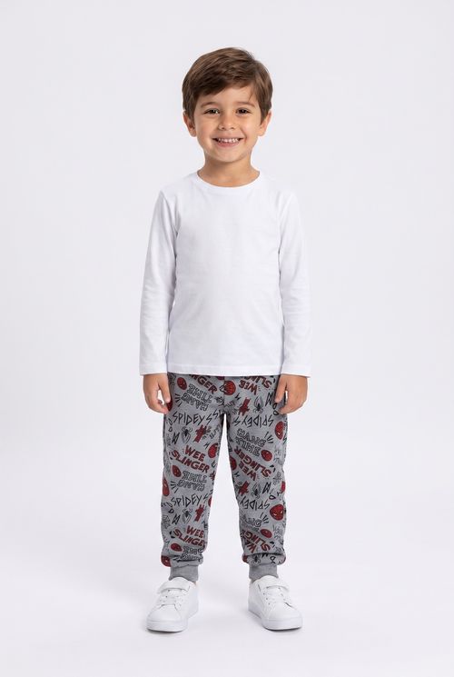 Calça Jogger Infantil Menino Cinza Homem-Aranha