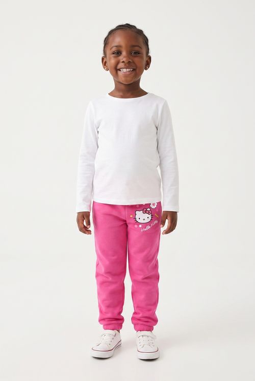 Calça Jogger Infantil Menina Rosa Hello Kitty