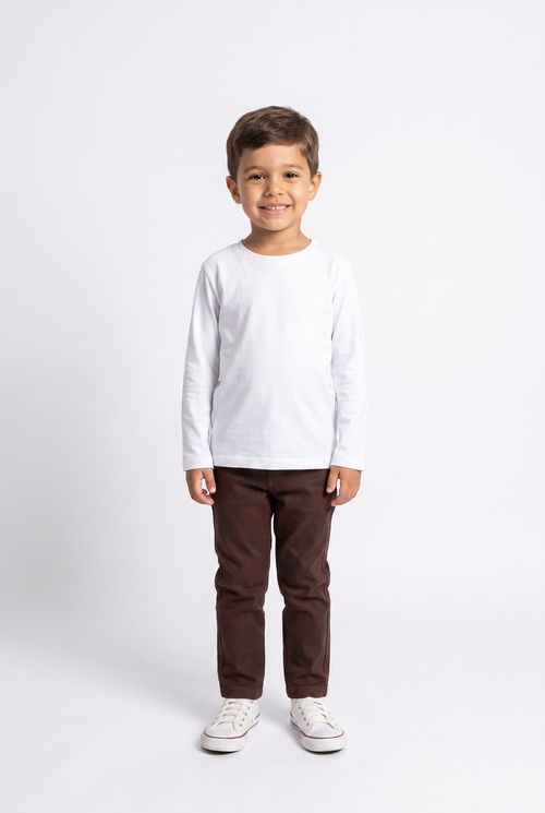 Calça Infantil Menino Chino Reta Marrom