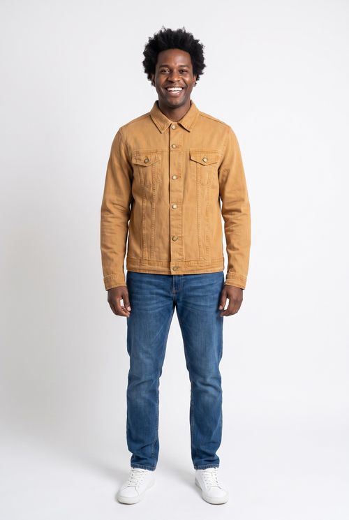 Jaqueta Masculina em Sarja Caramelo Casual