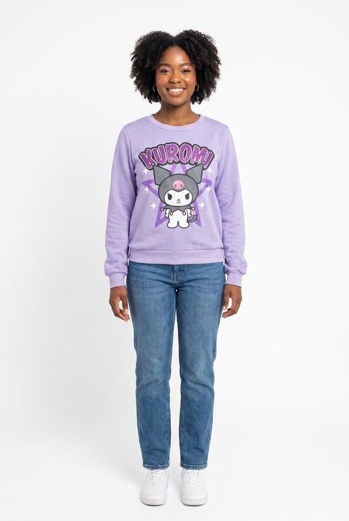 Moletom Feminino Lilás Estampa Kuromi
