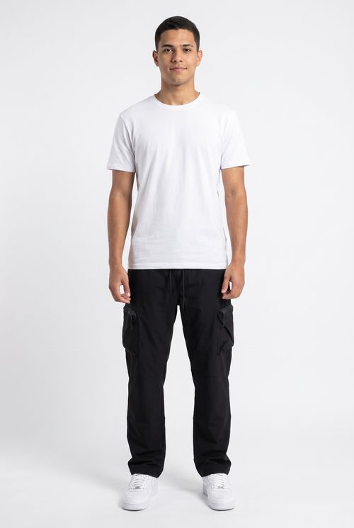Calça Cargo Masculina Streetwear em Microfibra Preta