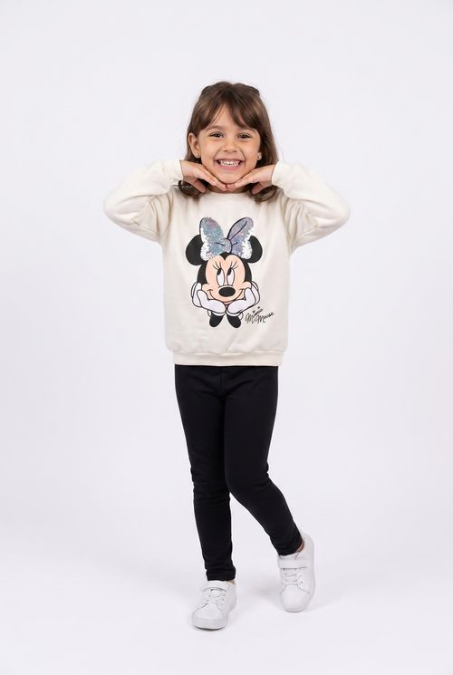 Conjunto Infantil Menina Off White Minnie Mouse