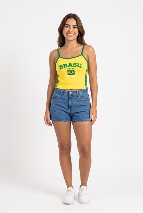 Blusa fem fsh ffl424 s/m rega brasil ama amarelo