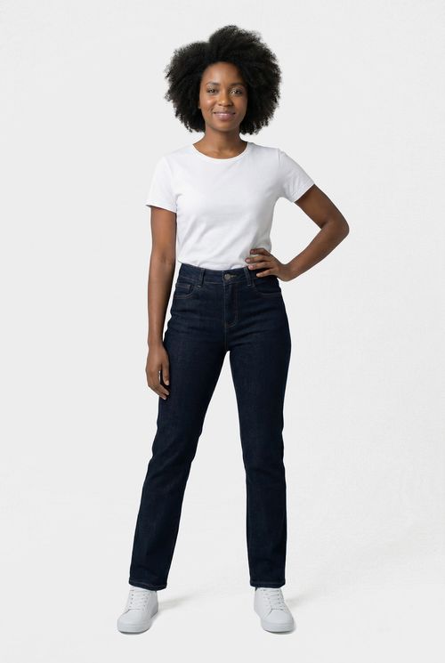 Calca fem promo 502321 jns reta five ama jeans azul escuro