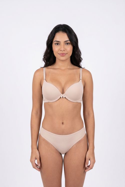 Ling basico lbs082 sutia pushup bege claro