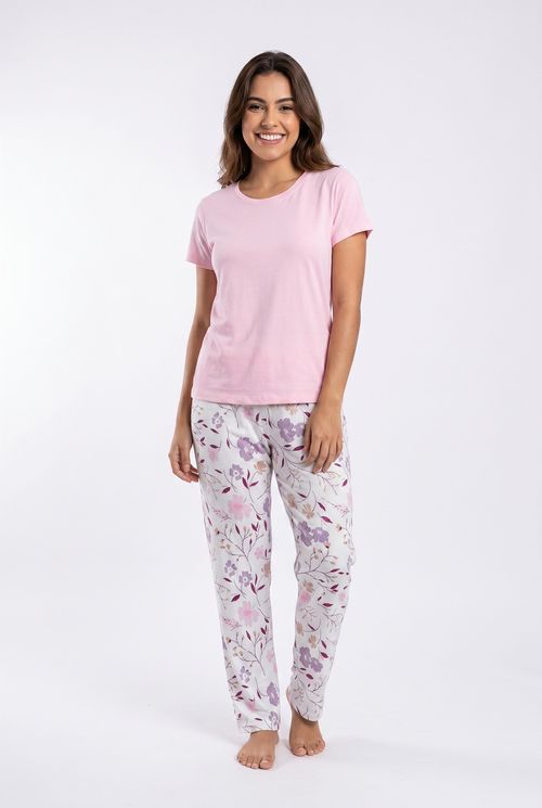Ling pro lbj135 pijama mc polybru flores estampado